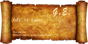 Gáli Egon névjegykártya
